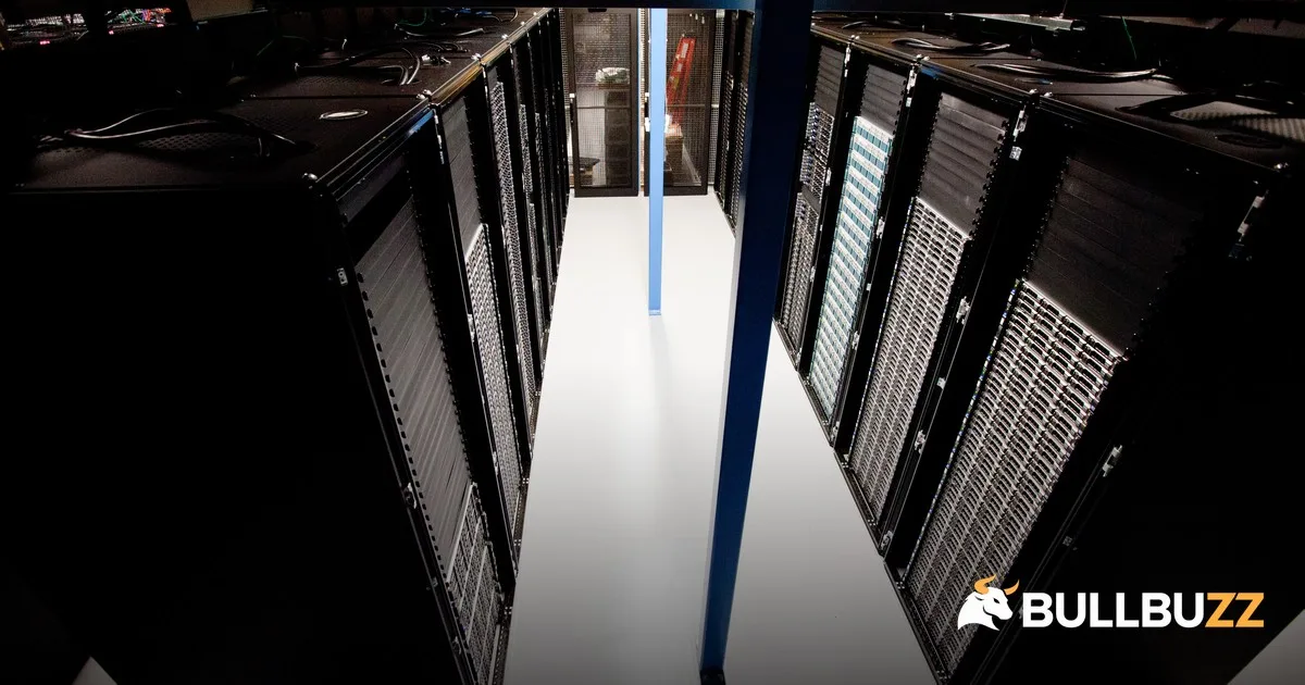 Server racks in a datacenter as AI firms face rising debt costs from spiking yields